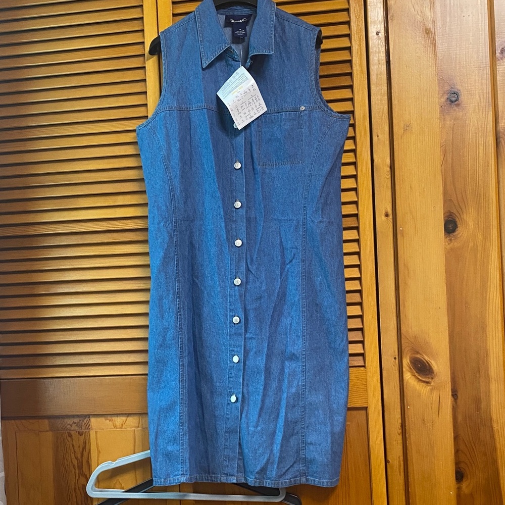 Denim&Co Sleeveless Blue Midi Dress